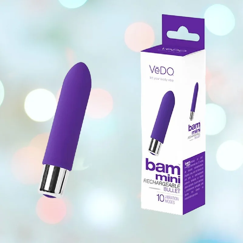 Anal toys with sturdy design-VeDO Bam Mini Rechargeable Bullet Vibrator - Indigo