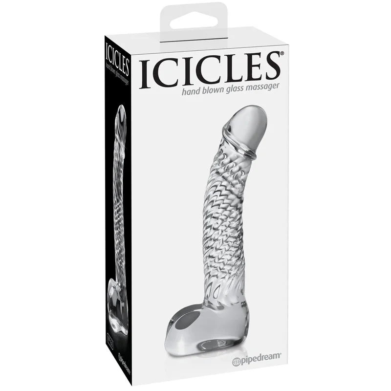 mini silicone dildo-Icicles No 61 Glass G-Spot Massager Dildo