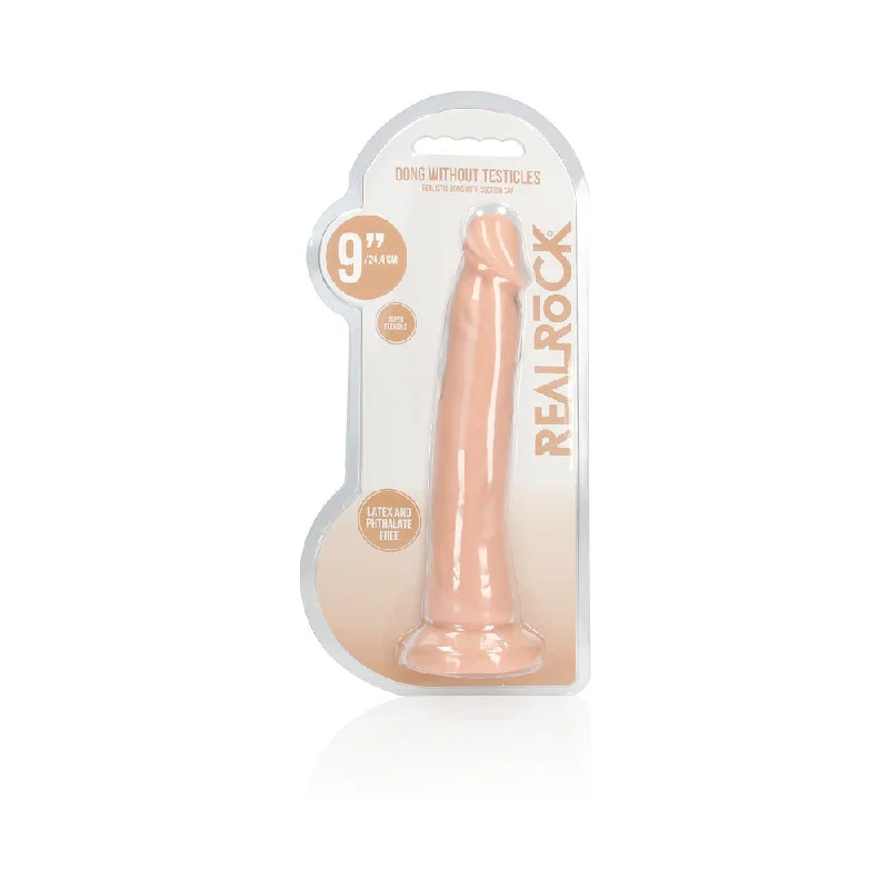 penis-hygiene-routine-penis-girth-exercises-RealRock Realistic 9 in. Dildo With Suction Cup Beige