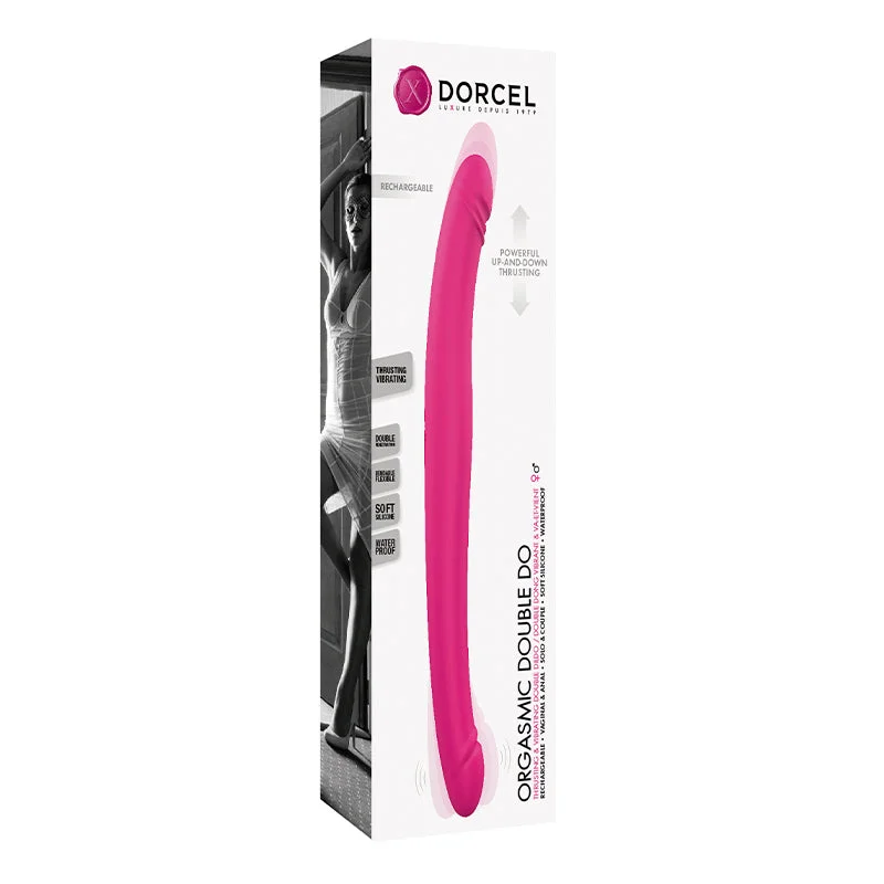 matte vibrating dildo-Dorcel Orgasmic Double Do Rechargeable Thrusting & Vibrating Double Dildo Pink