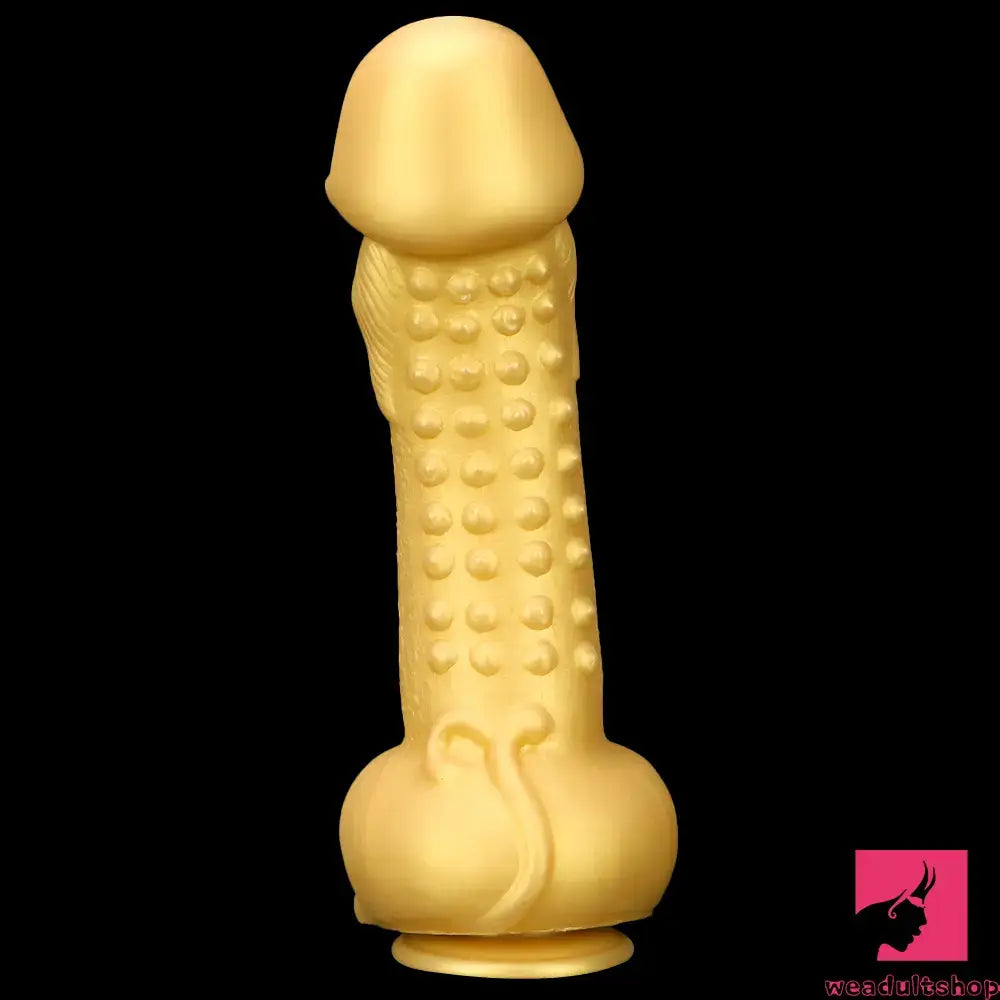 Anal toys for solo adventures-11.8in Liquid Large Soft Silicone Fantasy Thick Gold Anal Sex Dildo