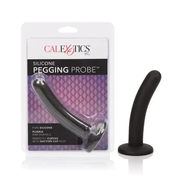 cock ring restraint-Silicone Pegging Probe - Black