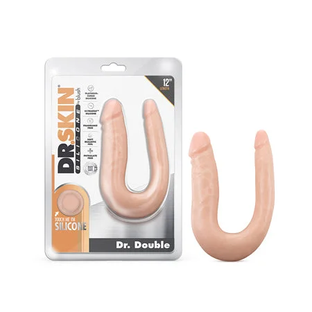 penis-care-benefits-penis-exercise-routines-Blush Dr. Skin Silicone Dr. Double Realistic 12 in. Dual-Ended Dildo Beige