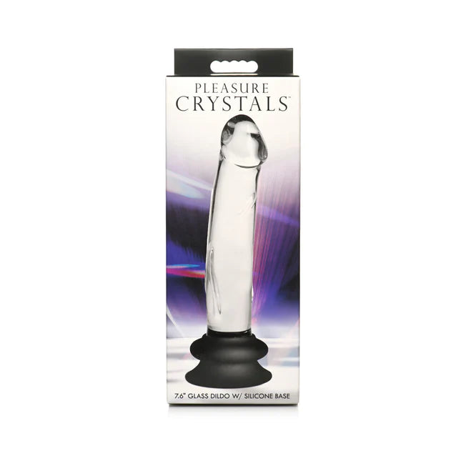 hands-free realistic dildo-Pleasure Glass Dildo With Silicone Suction