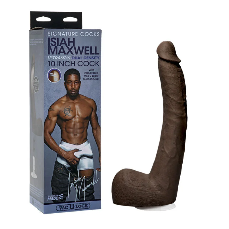 cock ring dual purpose-Signature Cocks Isiah Maxwell 10 Inch Ultraskyn Cock With Removable Vac-u-lock Suction Cup Chocolate