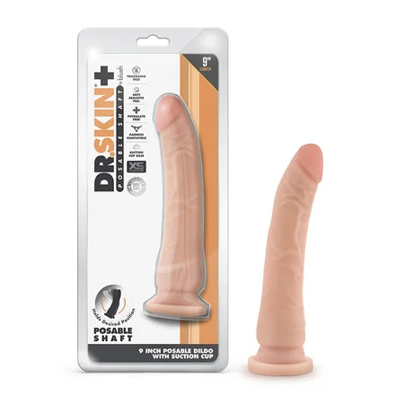 penis-length-tips-penis-medical-treatments-Blush Dr. Skin Plus Realistic 9 in. Triple Density Posable Dildo with Suction Cup Beige