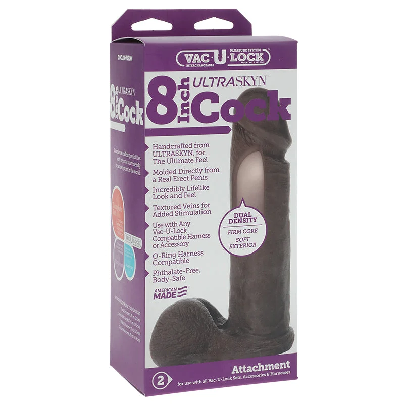 cock ring futuristic-Vac-U-Lock 8" Ultraskyn Cock - Brown