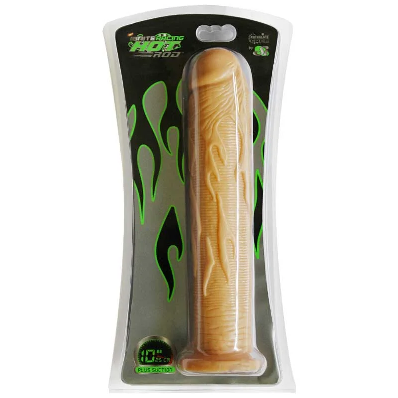 cyberskin dildo-Hot Rod 10 inches Dildo Suction Cup Beige