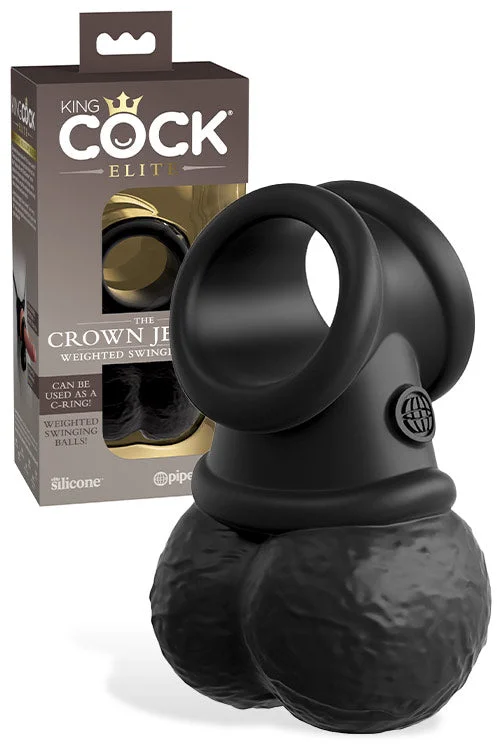 cock ring industrial-Pipedream King Cock Elite THE CROWN JEWELS VIBRATING SWINGING BALLS Can Be Used as a Cock Ring