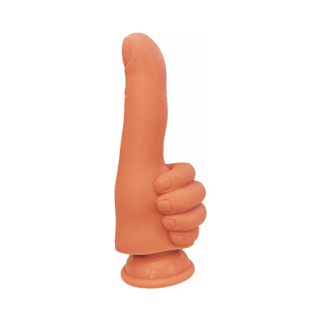 silicone beginner dildo-Finger Fest Thumbs Up Dildo - Tan