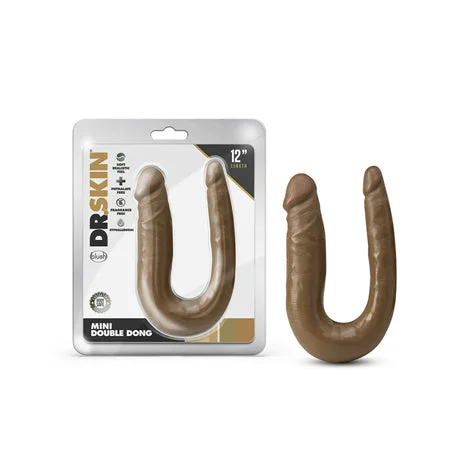 penis-growth-problems-penis-girth-exercises-Blush Dr. Skin Mini Double Dong Realistic 12 in. Dual-Ended Dildo Tan