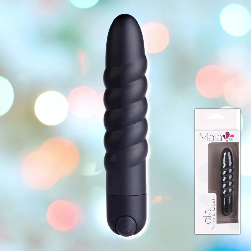 Anal toys for sensual thrills-Black 'Lola' Rechargeable Twisty Bullet Vibrator