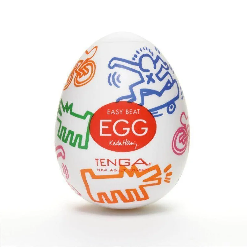 Anal toys for solo exploration-TENGA Egg 'Keith Haring Egg Street' Penis Stroker