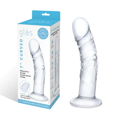 penis-growth-studies-penis-performance-tips-Glas 7 in. Curved Realistic Glass Dildo with Veins