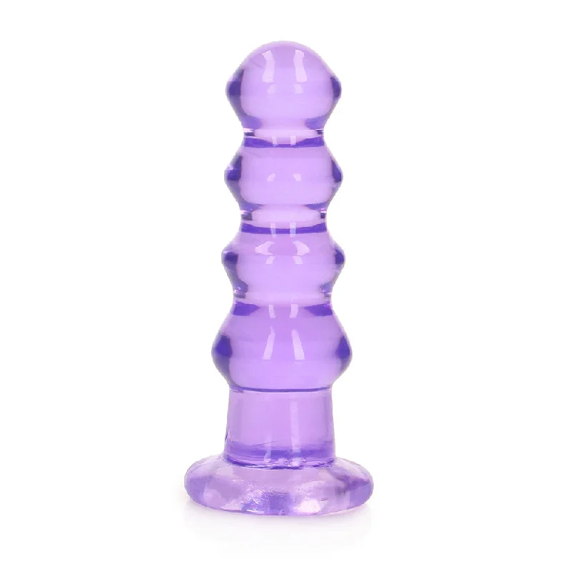 penis-growth-tips-penis-hygiene-advice-RealRock Crystal Clear Curvy 5.5 in. Dildo/Plug Purple