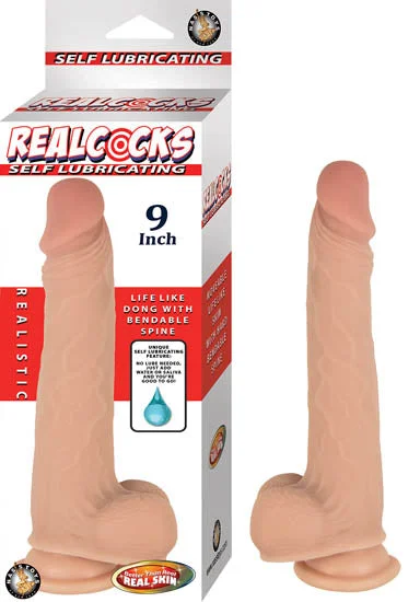 cock ring kink-Realcocks Self Lubricating 9in Flesh