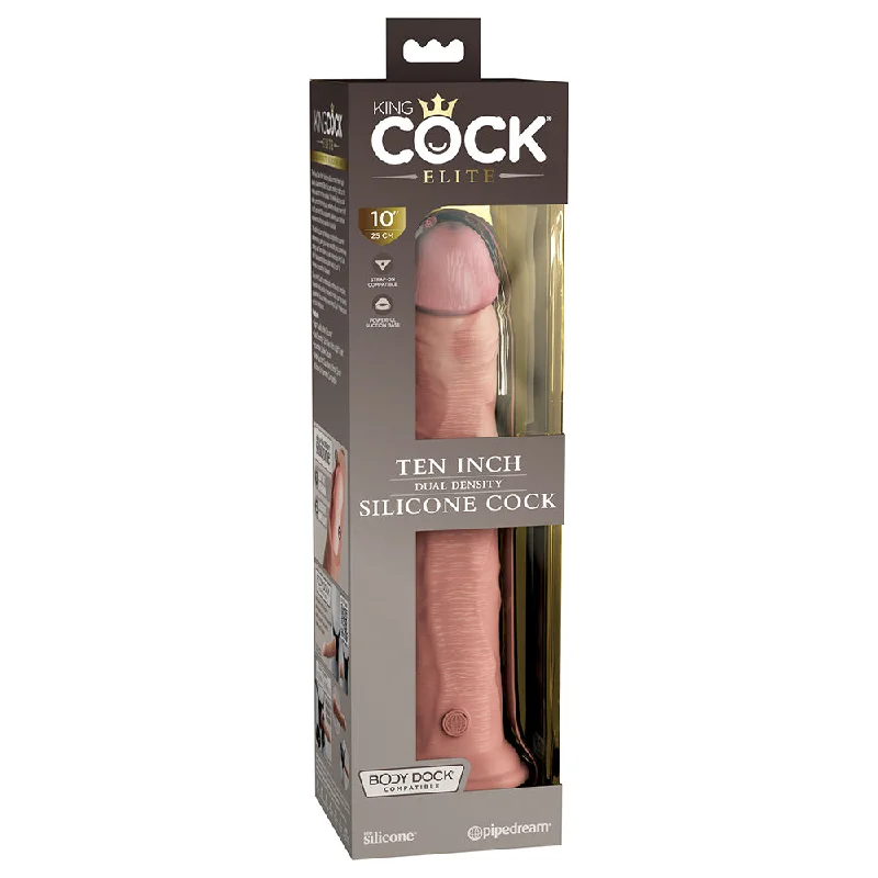 cock ring reviews-King Cock Elite Silicone Dual-density Cock 10 In. Light