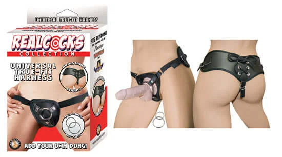 cock ring fantasy-Real Cocks Universal True Fit Harness Black