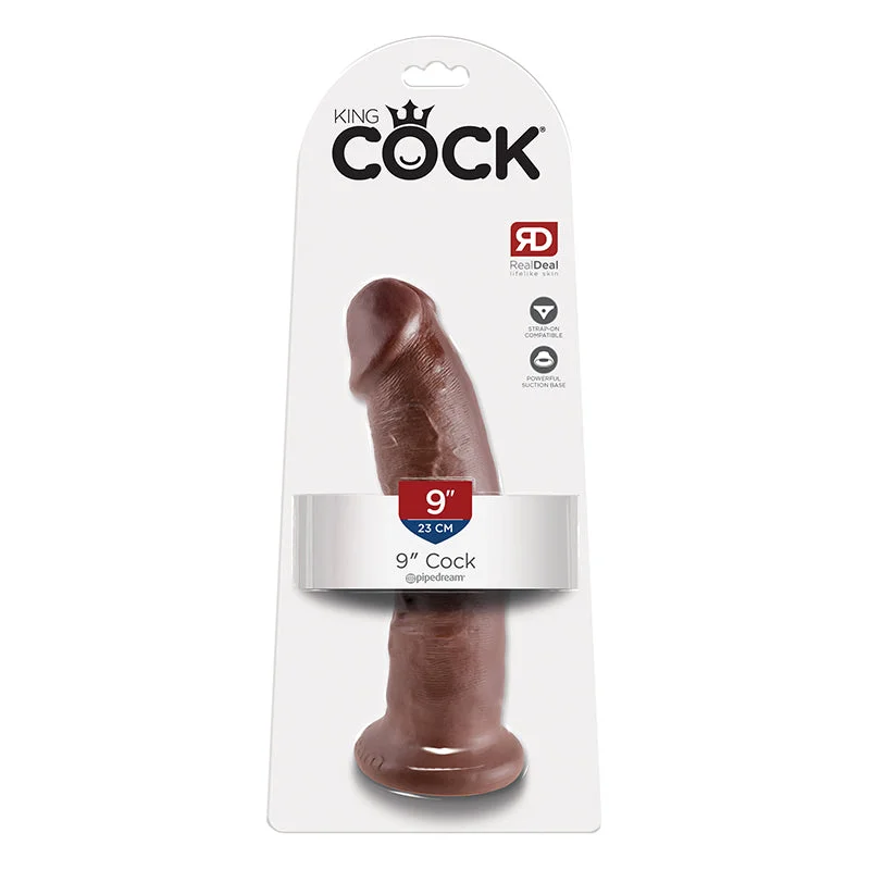 silicone smooth dildo-King Cock 9 Inch Dildo - Brown