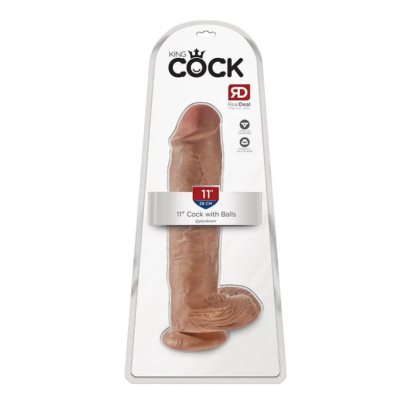 cock ring thin-King Cock 11" Cock - Tan