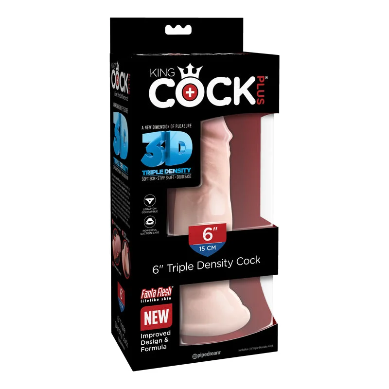 travel-size dildo-King Cock Triple Density 6 inches Dildo Beige