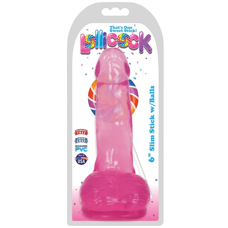 cock ring wide-Lollicock Slim Stick W/balls 6in Cherry Ice