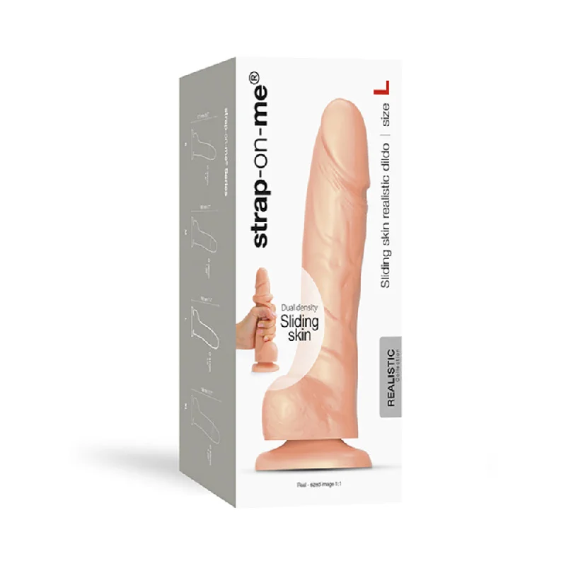 silicone veined dildo-Strap-on-me L Sliding Skin Realistic Dildo Vanilla