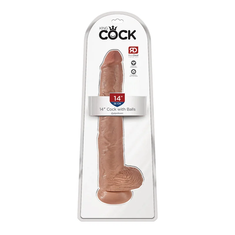 cock ring soft-King Cock 14" Cock - Tan