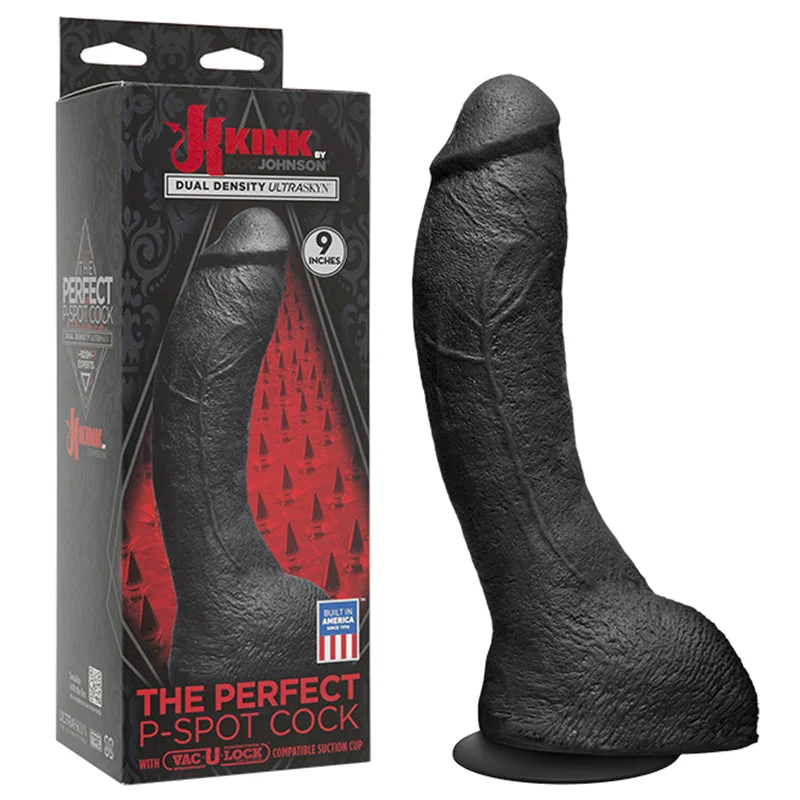 curved glass dildo-Kink The Perfect P-Spot Cock 9 inches Black Dildo