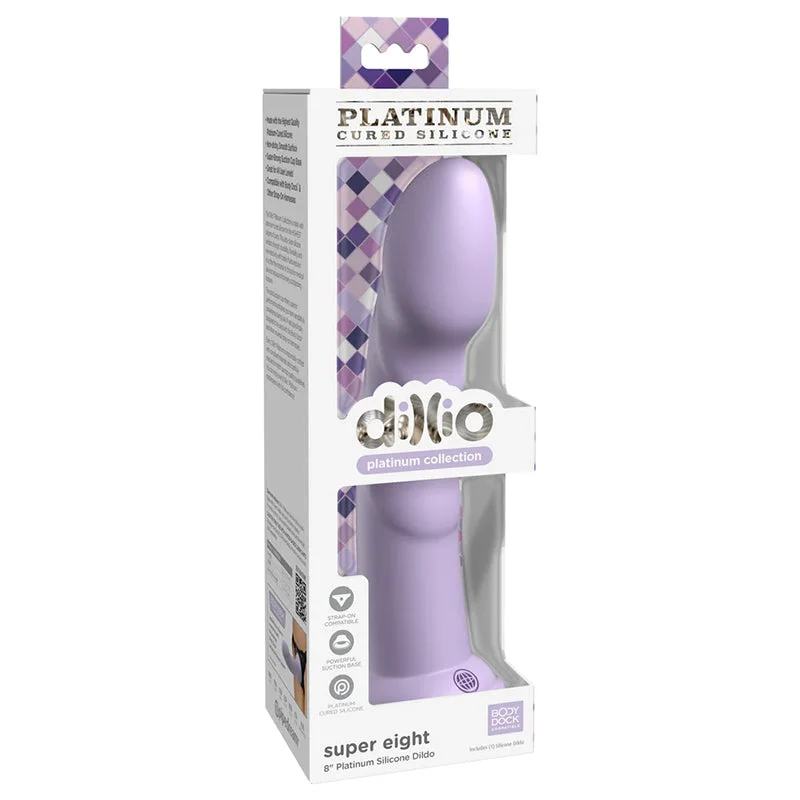 small dildo-Pipedream Dillio Platinum Collection Super Eight 8 in. Silicone Dildo Purple