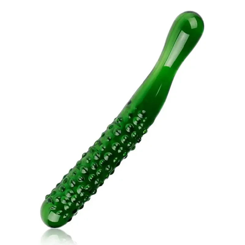 realistic dual dildo-Cucumber Glass Dildo