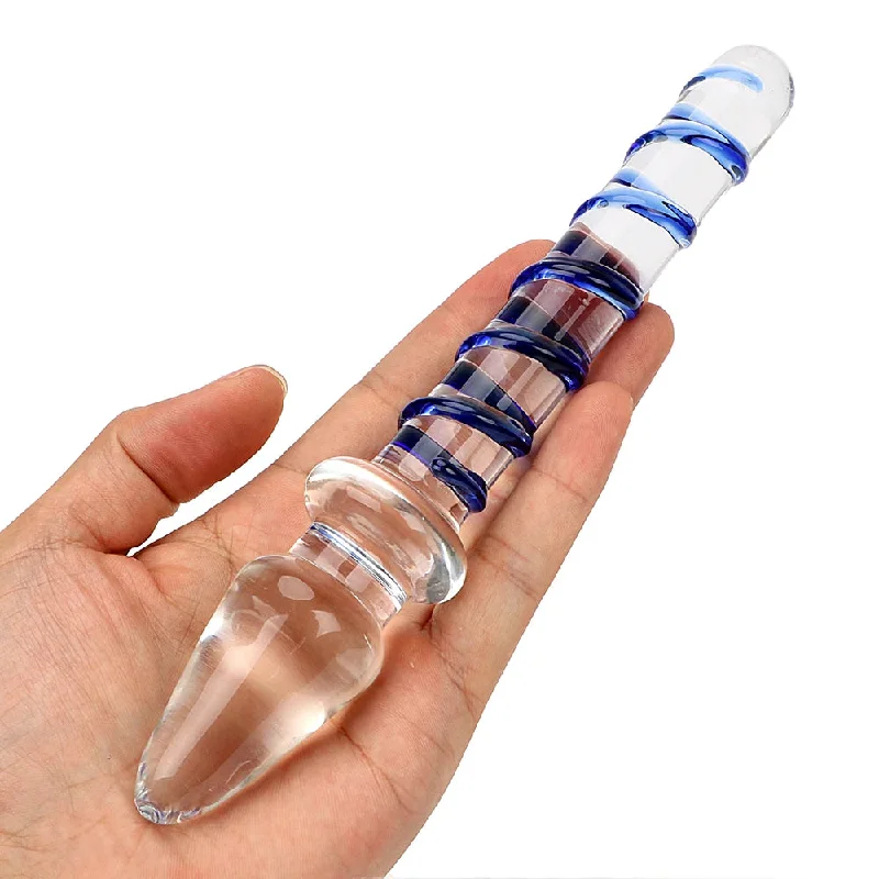 Anal toys with sleek tip-Double End Glass Dildo - Realistic Dildo Prostate Massager Anal Toys for Men Women