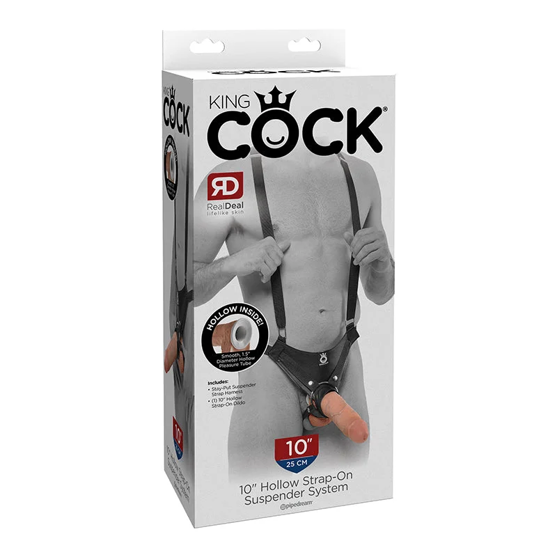 cock ring straight-King Cock 10 " Hollow Strap On Suspender System