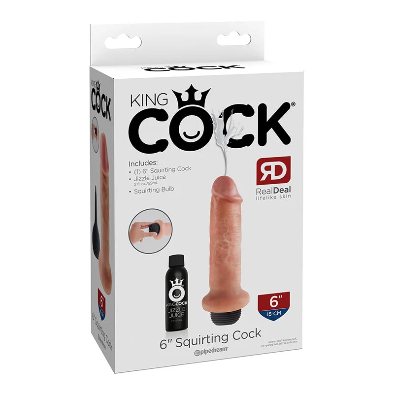 cock ring waterproof-King Cock 6in Squirting Cock Flesh