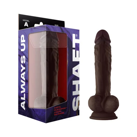 penis-medical-tools-penis-extension-devices-Shaft Model A: 10.5 in. Dual Density Silicone Dildo with Balls Mahogany