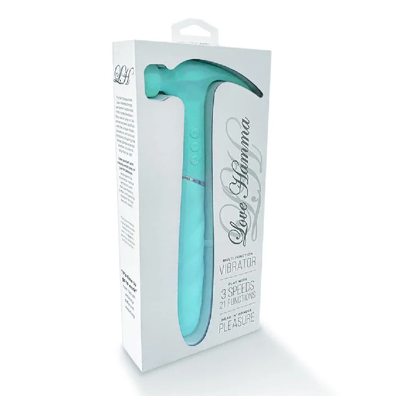 Anal toys with safe materials-Love Hamma Thrusting Multi-Function Vibrator - Aqua