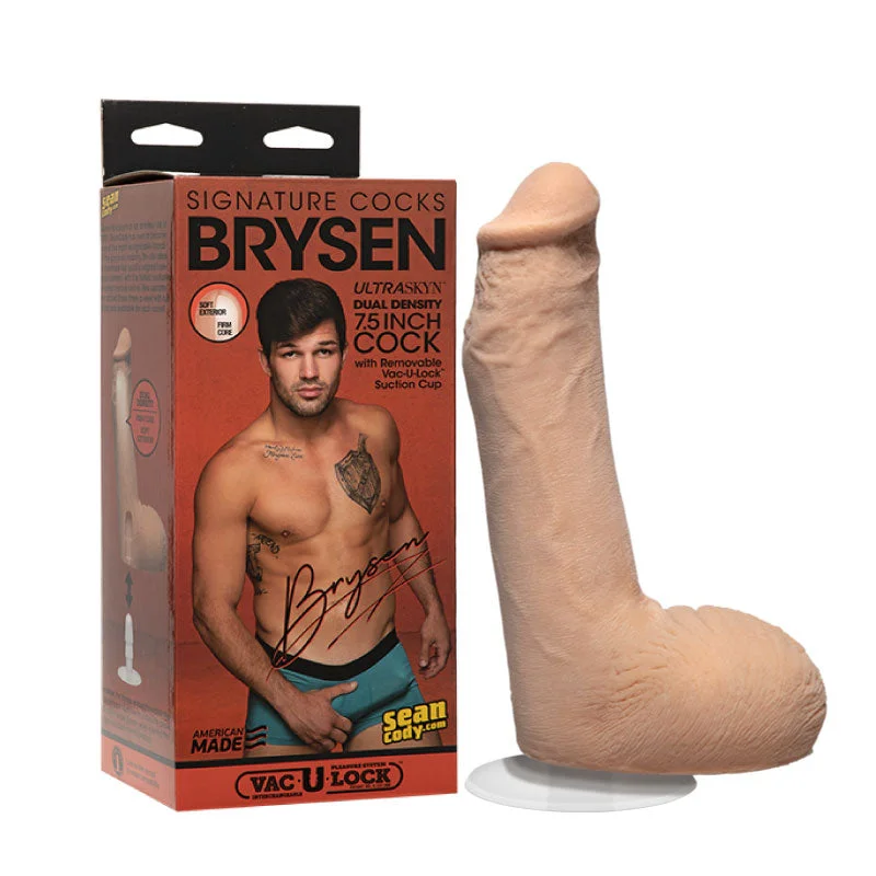 cock ring multi speed-Signature Cocks Brysen 7.5 Inch Ultraskyn Cock With Removable Vac-u-lock Suction Cup Vanilla