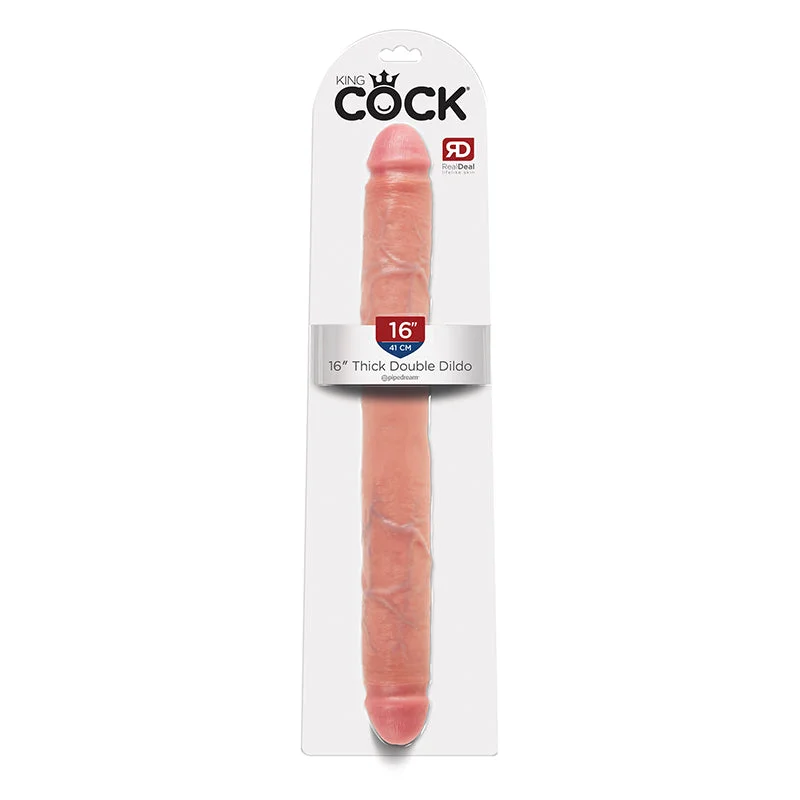 silicone latex dildo-Thick Double Dildo 16 inch - Beige