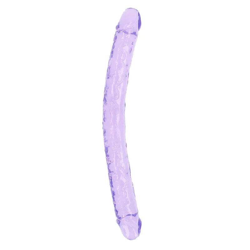 penis-aging-facts-penis-medical-treatments-RealRock Crystal Clear Double Dong 18 in. Dual-Ended Dildo Purple