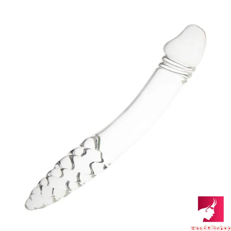 Anal toys for intense fun-8.85in Big Premium Glass Dual Sided Dildo With Spiral Anal Bead