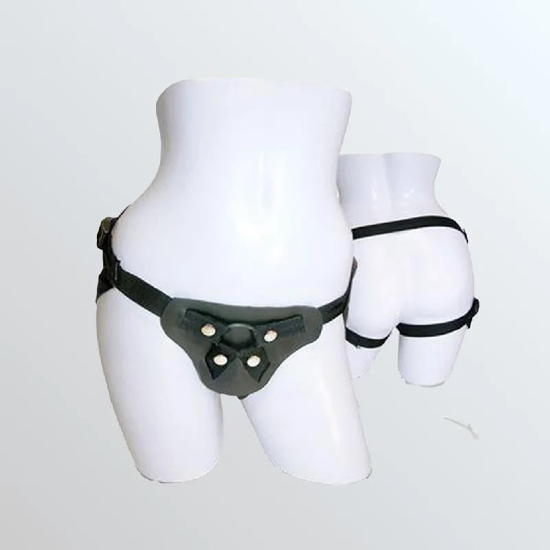 Anal toys for sensual vibes-Latigo Black Leather Strap-On Harness