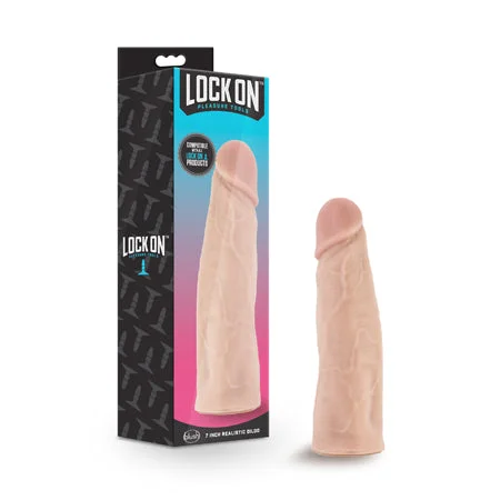 penis-surgery-risks-penis-extension-devices-Blush Lock On Realistic 7 in. Lock On Dildo Beige