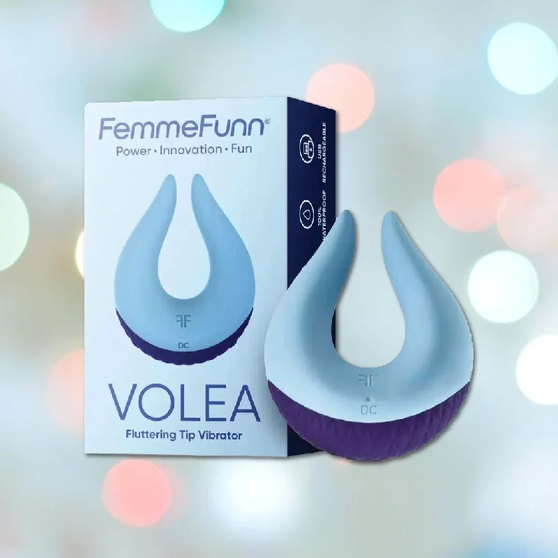 Anal toys with curved design-Femme Funn Volea Fluttering Tip Vibrator - Blue