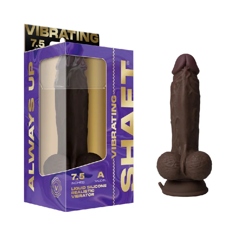 penis-natural-problems-penis-anatomy-facts-Shaft Vibrating Model A: 7.5 in. Dual Density Silicone Dildo Mahogany