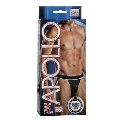 Sexy lingerie daytime-Apollo Mesh Jock with C-ring  Black - Large-extra Large