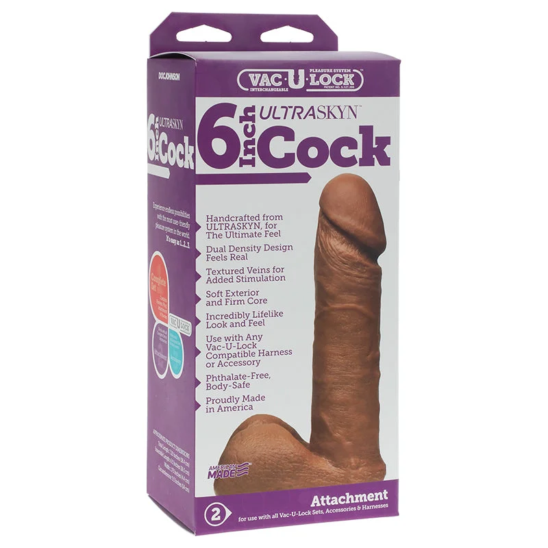 cock ring sci fi-Vac-U-Lock 6" Ultraskyn Cock - Tan