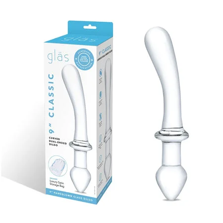 penis-surgery-reviews-penis-length-studies-Glas Classic 9 in. Curved Dual-Ended Glass Dildo