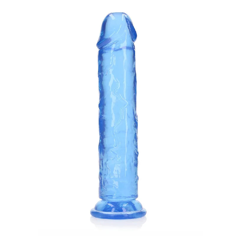 penis-enlargement-myths-penis-confidence-boosters-RealRock Crystal Clear Straight 10 in. Dildo Without Balls Blue