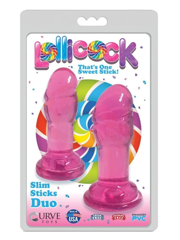 cock ring dominance-Lollocock Slim Sticks Duo Plugs Cherry Ice