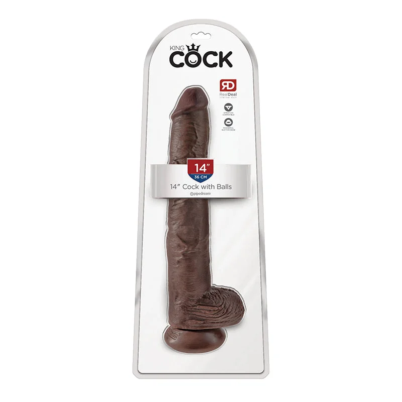 cock ring hard-King Cock 14" Cock - Brown